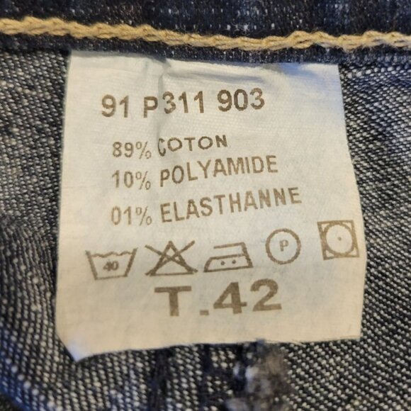 Cassis Brand Waist 30 Dark Wash Mid Rise Cotton Blend Cropped Capri Denim Jeans - Picture 4 of 8